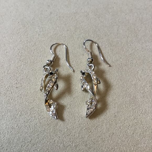 Silver Dolphin Earrings - Picture 1 of 7